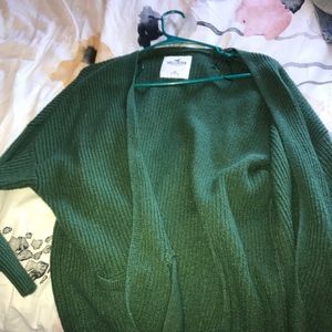 Hollister green cardigan